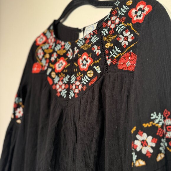 Black embroidered long sleeve  babydoll dress from Blue Rain XS - Picture 3 of 7